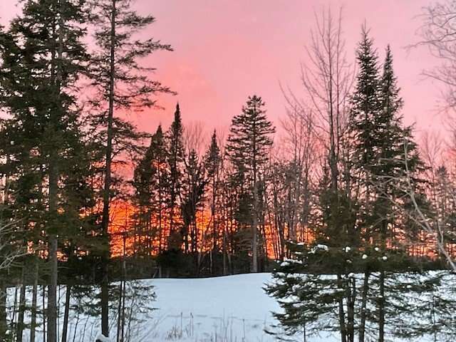 Vue du couché de soleil